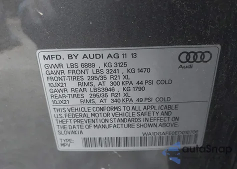 2014 Audi Q7 3.0T S Line Prestige from USA, damaged, VIN WA1DGAFE0ED010706